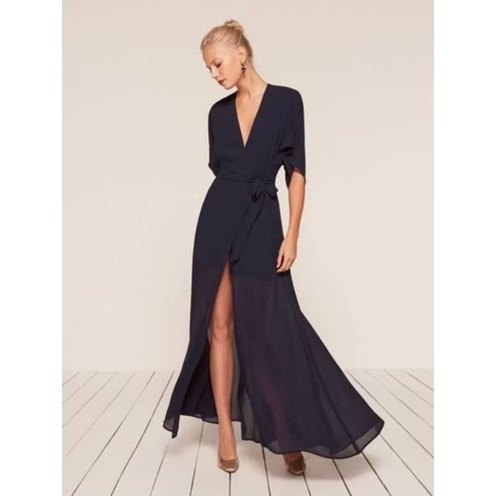 Reformation Winslow Dress in Navy Size Large